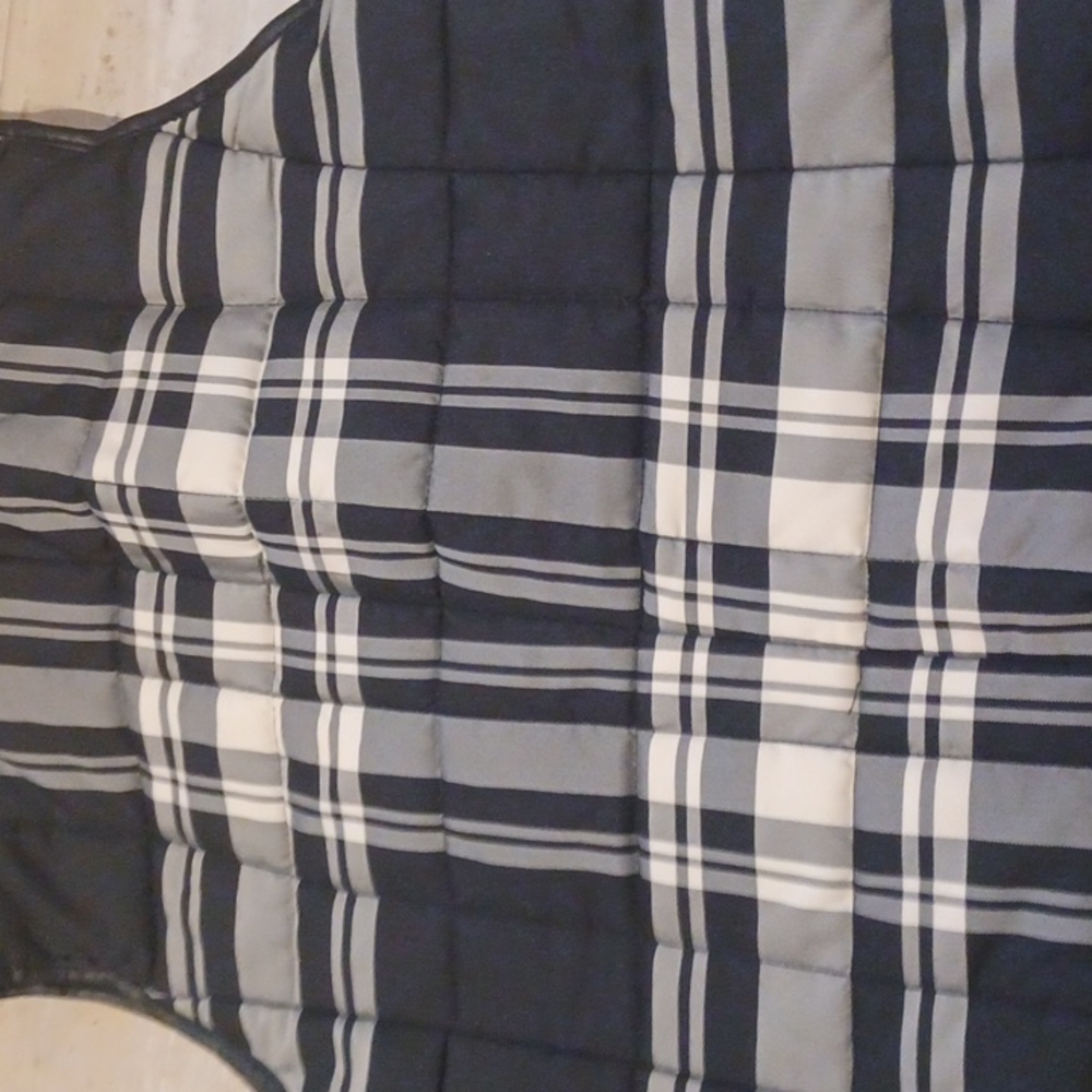 Lauren Ralph Lauren Stylish Plaid Black/Ivory Cream Quilted Vest - Picture 5 of 5